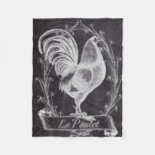 rustikal-schicke Tafel, französischer Hahn Fleecedecke (Vorderseite)