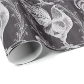 rustikal-schicke Tafel, französischer Hahn Geschenkpapier (Rolleneckpunkt)