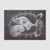 rustikal-schicke Tafel, französischer Hahn Seidenpapier (Vorderseite)