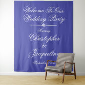 Rustikal schönes Blue Wedding Foto Stand Hintergru Wandteppich (Beispiel)