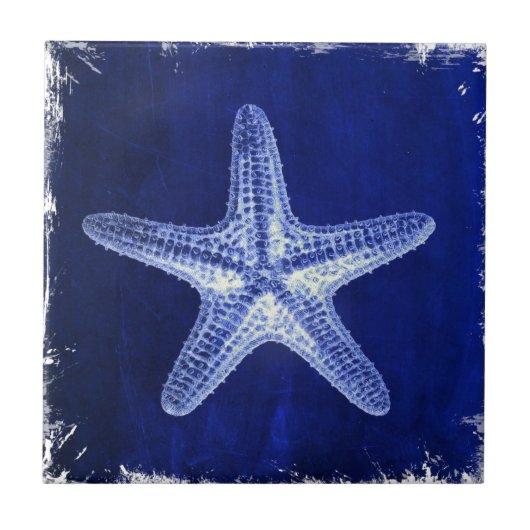 Rustikal-Seesternisch an der Küste Fliese (Vorderseite)