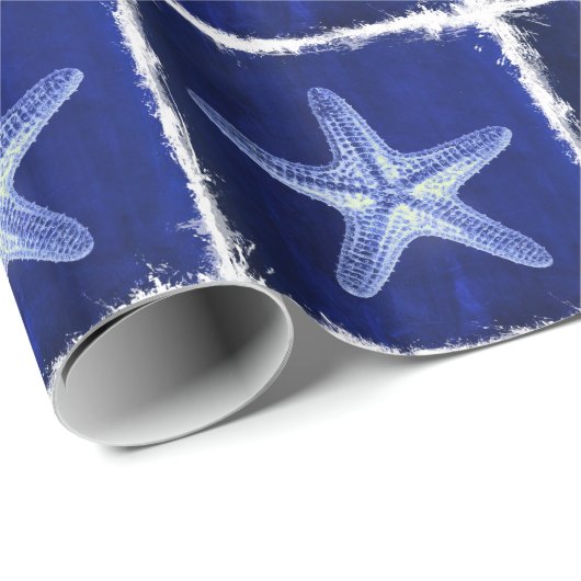 Rustikal-Seesternisch an der Küste Geschenkpapier (Rolleneckpunkt)