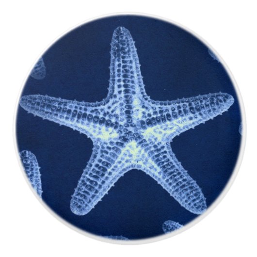 Rustikal-Seesternisch an der Küste Keramikknauf (Vorderseite)