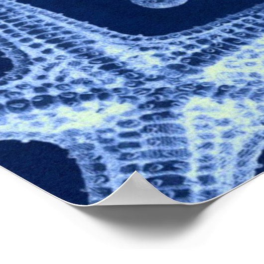 Rustikal-Seesternisch an der Küste Poster (Ecke)