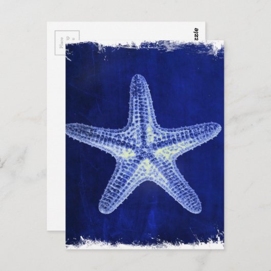 Rustikal-Seesternisch an der Küste Postkarte (Vorne/Hinten)