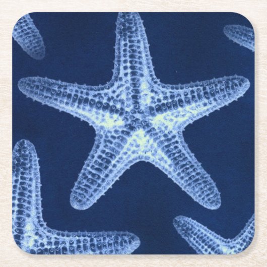 Rustikal-Seesternisch an der Küste Rechteckiger Pappuntersetzer (Vorderseite)