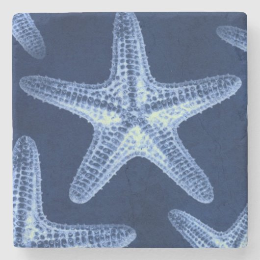 Rustikal-Seesternisch an der Küste Steinuntersetzer (Vorderseite)