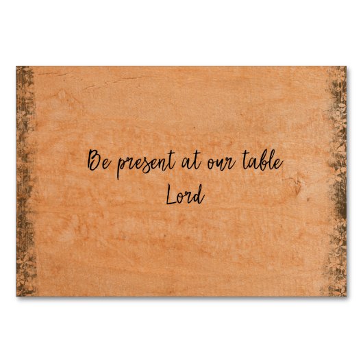 Rustikal: Seien Sie bei unserem TafelLord anwesend Tischnummer (Rückseite)