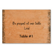 Rustikal: Seien Sie bei unserem TafelLord anwesend Tischnummer (Vorderseite)