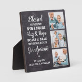 Rustikal Selige Großeltern Personalisiert 3 Foto Fotoplatte (Vorderseite)