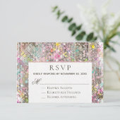 *~* Rustikal - Shabby Rainbow Distressed Wood RSVP Karte (Stehend Vorderseite)