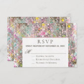 *~* Rustikal - Shabby Rainbow Distressed Wood RSVP Karte (Vorne/Hinten)