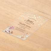 Rustikal, Spitzen, Stiefel Blume Brautparty Acryleinladungen (Ablage )