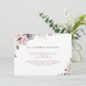 Rustikal staubige, rosafarbene boho blühende Unter Begleitkarte (Stehend Vorderseite)