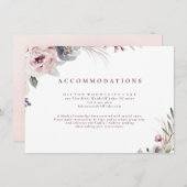 Rustikal staubige, rosafarbene boho blühende Unter Begleitkarte (Vorne/Hinten)