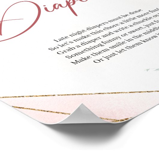 Rustikal staubige Rosen Gold Späte Nachttaucher Poster (Ecke)