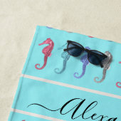 Rustikal Strand tropische Fische Seite Grüne Koral Strandtuch (Beispiel)