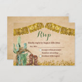 Rustikal Texas Cowboy Southwestern Birthday RSVP Karte (Vorne/Hinten)