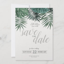 Rustikal tropisch Save the Date, Aquarell. Feiertagskarte