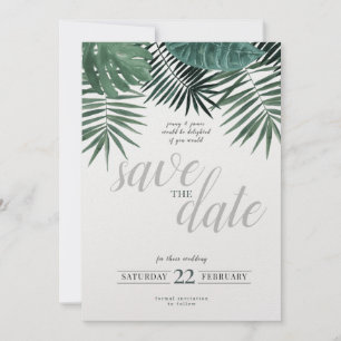 Rustikal tropisch Save the Date, Aquarell. Feiertagskarte