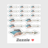 Rustikal Türkis Feathers Tribal Arrow Boho Chic Aufkleber (Blatt)