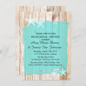 Rustikal türkisfarbene Probe Dinner lädt tq1 Einladung (Vorne/Hinten)