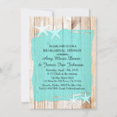 Rustikal türkisfarbene Probe Dinner lädt tq1 Einladung (Vorderseite)
