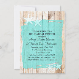 Rustikal türkisfarbene Probe Dinner lädt tq1 Einladung