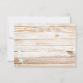 Rustikal-türkisfarbene Starfish Wedding RSVP Card (Rückseite)