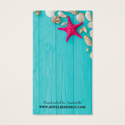 Rustikal-türkisfarbenes Holz-Muscheln Erlöser (Rückseite)