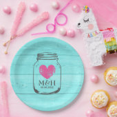 Rustikal türkisfarbenes Mason Jar Hochzeitsfeier T Pappteller (Party)