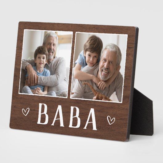 Rustikal Two Foto Baba Opa Fotoplatte (Seite)