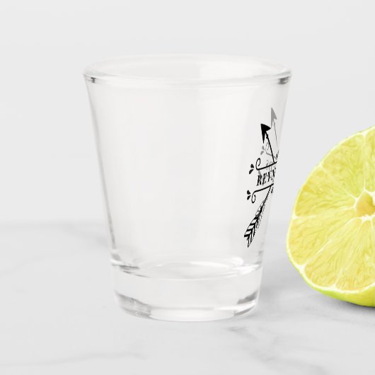 Rustikal überkreuzte Pfeile ID615 Schnapsglas (Links)