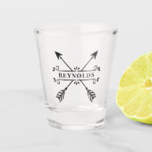 Rustikal überkreuzte Pfeile ID615 Schnapsglas (Vorderseite)
