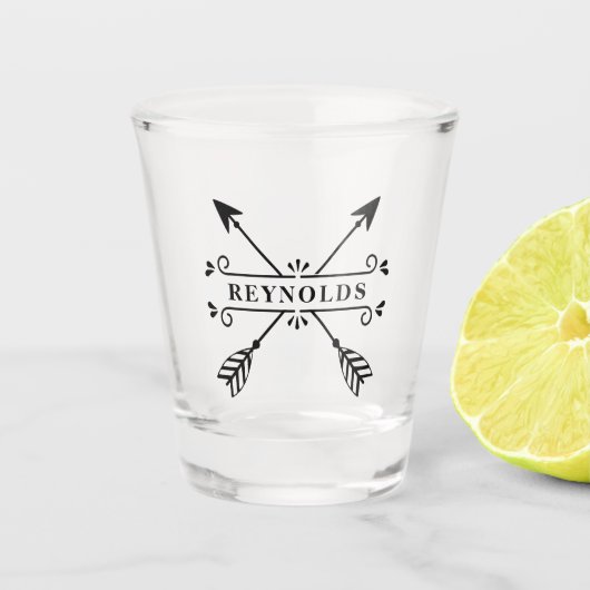 Rustikal überkreuzte Pfeile ID615 Schnapsglas (Vorderseite)
