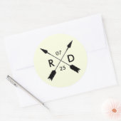 rustikal und Bohemisch | Kreuzbogen | Custom Weddi Runder Aufkleber (Umschlag)