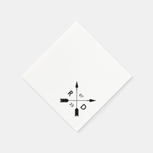 rustikal und Bohemisch | Kreuzbogen | Custom Weddi Serviette (Ecke)