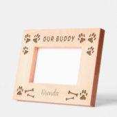 Rustikal Unser Buddy Skripthundename Geätzte Rahmen (Links)