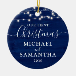 Rustikal Unser erstes Weihnachtspaar individuell a Keramik Ornament