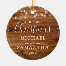 Rustikal Unser erstes Weihnachtspaar Personalisier