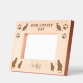 Rustikal Unser lieblicher Cat Script Cat Name Geätzte Rahmen (Links)