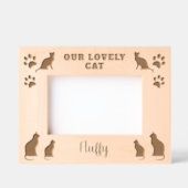 Rustikal Unser lieblicher Cat Script Cat Name Geätzte Rahmen (Vorderseite)