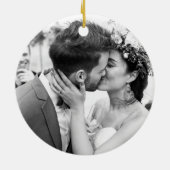 Rustikal Unsere erste Weihnachtsfrau Foto Keramik Ornament (Hinten)