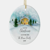 Rustikal Unsere ersten Weihnachten in unserem neue Keramik Ornament (Rechts)