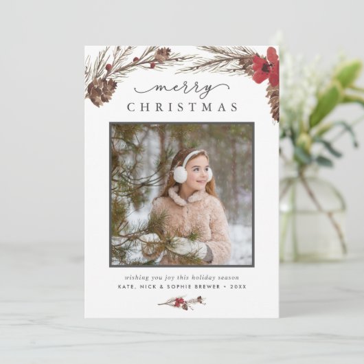 Rustikal| Urlaubsfotokarte Feiertagskarte (Stehend Vorderseite)