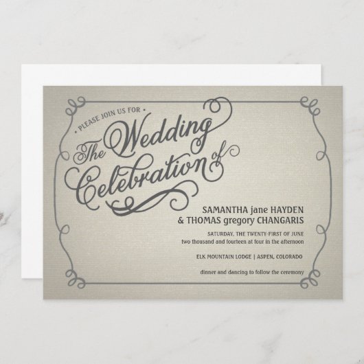 Rustikal verblassen Sahnehochzeits-Einladung Einladung (Vorne/Hinten)