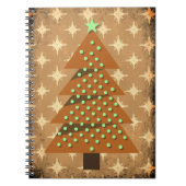 Rustikal verbrannte Bronze Retro Weihnachtsbaum Notizblock (Vorderseite)