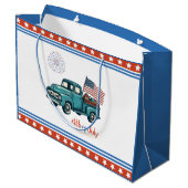 Rustikal/Vintag 4. Juli Große Geschenktüte (Rückseite Schrägansicht)