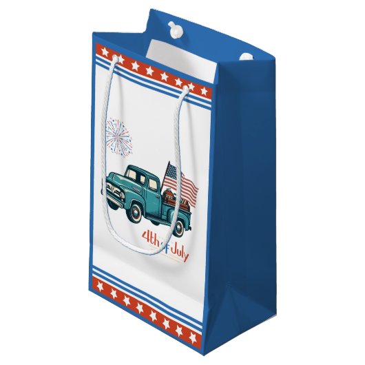 Rustikal/Vintag 4. Juli Kleine Geschenktüte (Vorderseite Schrägansicht)