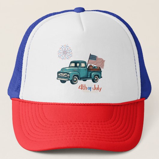Rustikal/Vintag 4. Juli Truckerkappe (Vorderseite)